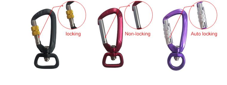 Wholesale 5KN Aluminum Dog Leash Swivel Carabiner Hook